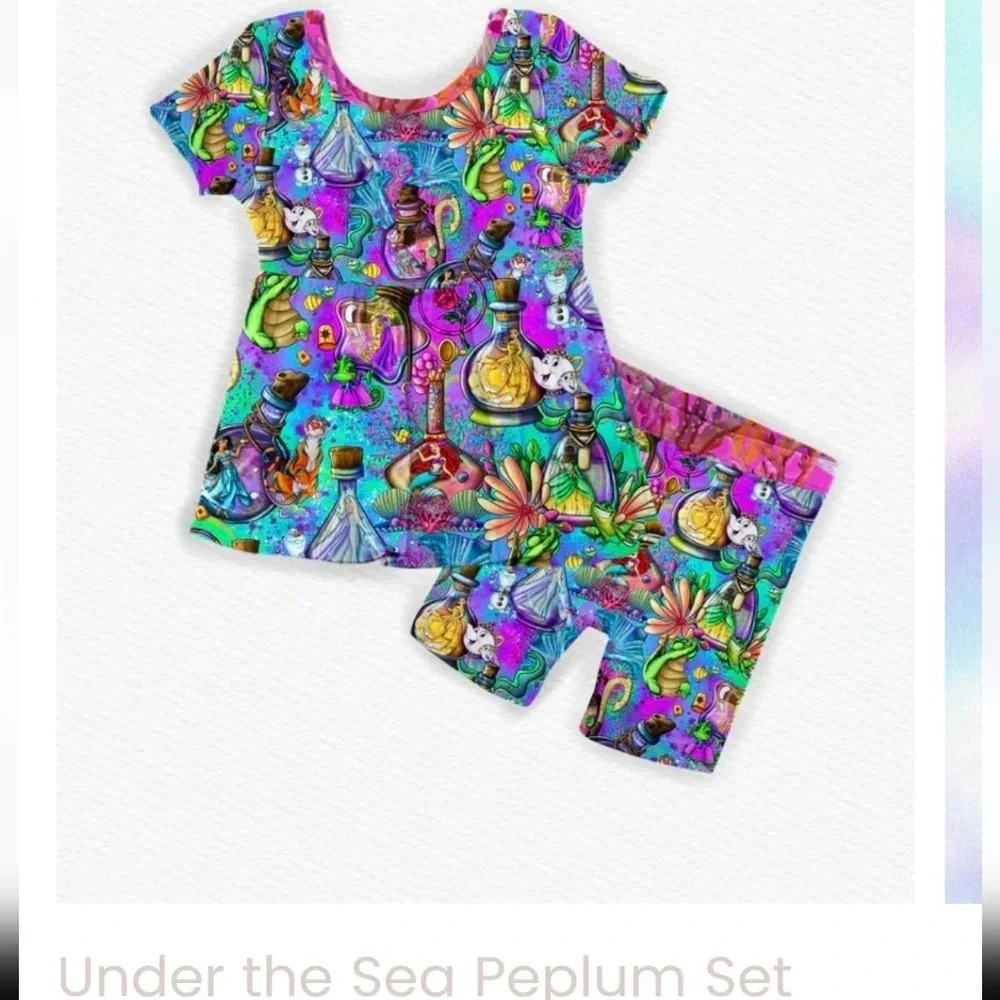 Under the sea bamboo tshirt and short set